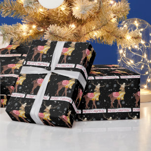 Kerstmis Hert in Sneeuwvlokken Cadeaupapier