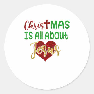 Kerstmis Het draait allemaal om Jezus Christelijk Ronde Sticker