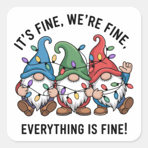 Kerstmis Het Is Prima Wij Zijn Prima Alles Is Prim Vierkante Sticker