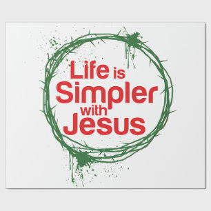 Kerstmis Het leven is eenvoudiger met Jezus Cadeaupapier