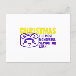 Kerstmis het mooiste seizoen voor sushi briefkaart