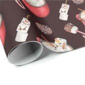 Kerstmis Hete Chocolade Sneeuwman Pepermunt Cadeaupapier (Rol Hoek)