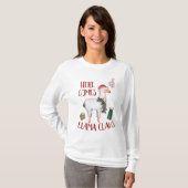 Kerstmis hier komt Llama Claus T-shirt (Voorkant volledig)