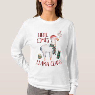 Kerstmis hier komt Llama Claus T-shirt