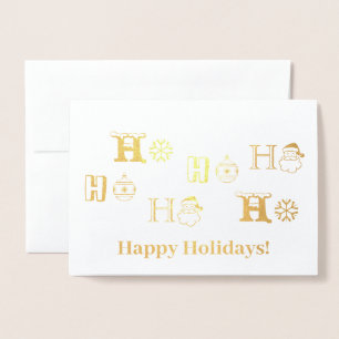 Kerstmis Ho Ho, datum met aangepaste naam schattig Folie Kaarten