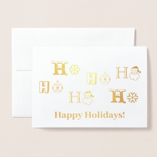 Kerstmis Ho Ho, datum met aangepaste naam schattig Folie Kaarten (Voorkant met envelop)