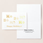 Kerstmis Ho Ho, datum met aangepaste naam schattig Folie Kaarten (Display)