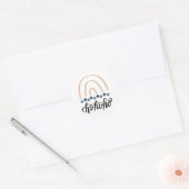 Kerstmis Ho Ho Ho Boho Rainbow Ronde Sticker (Envelop)