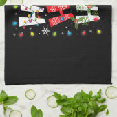 Kerstmis Ho Ho Ho Cat Lovers Lights Pajamas Funny Theedoek (Gevouwen)