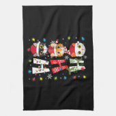 Kerstmis Ho Ho Ho Cat Lovers Lights Pajamas Funny Theedoek (Verticaal)