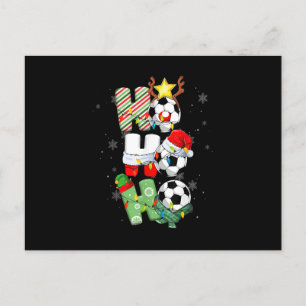 Kerstmis Ho-Ho-Ho Kerstman Rendier Voetbal Kerstmi Feestdagenkaart