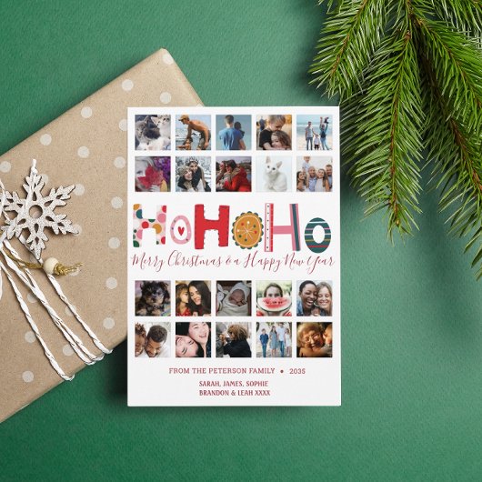 Kerstmis Ho Ho Kaart 20 fotocollage