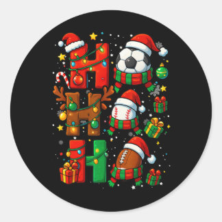 Kerstmis Ho Ho Kerstman Voetbal Voetll Verkoop Xma Ronde Sticker