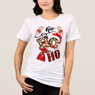 Kerstmis Ho Ho Modern Festive Feestdagen Tri-Blend Shirt