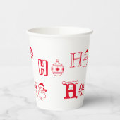 Kerstmis Ho Ho rood en wit schattig Papieren Bekers (Links)