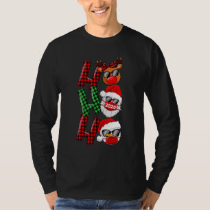 Kerstmis Ho Ho Santa Reindeer Snowman Face Mas T-shirt