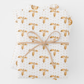 Kerstmis Holly, Baubles en Holly op Wit Inpakpapier Vel (In situ)