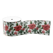 Kerstmis, Holly Berries en Leaves Grosgrain Lint (Spoel)