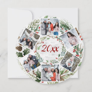 Kerstmis Holly Berry Birch Bark 6 PHOTO Greep Feestdagenkaart