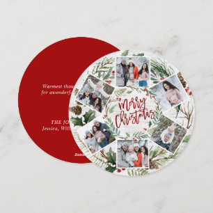 Kerstmis Holly Berry Birch Bark 6 PHOTO Greep Feestdagenkaart