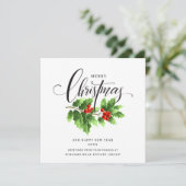Kerstmis Holly Berry Branch Corporate Greeting Ho Feestdagenkaart (Staand voorkant)