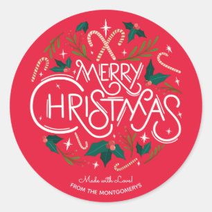 Kerstmis Holly Berry Homemade Food Holiday Baking Ronde Sticker