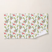 Kerstmis | Holly, Berry & Pine Pattern Bad Handdoek (Handdoek)