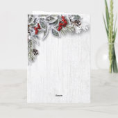 Kerstmis Holly Berry Rustic Corporate Greeting Feestdagen Kaart (Achterkant)