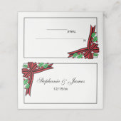 Kerstmis Holly Bow-visitekaartje (Buitenkant ongevouwen)