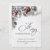 Kerstmis Holly Corporate Greeting Feestdagenkaart (Voorkant / Achterkant)