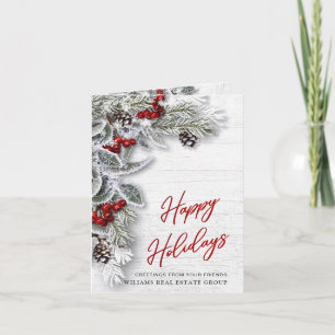 Kerstmis Holly Corporate Holiday Greeting Card Feestdagen Kaart