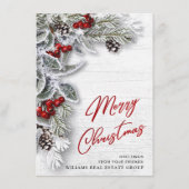 Kerstmis Holly Corporate Holiday Greeting Card Feestdagenkaart (Voorkant)