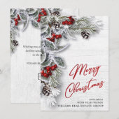 Kerstmis Holly Corporate Holiday Greeting Card Feestdagenkaart (Voorkant / Achterkant)