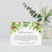 Kerstmis Holly Corporate Holiday Hartelijk dank Briefkaart (Staand voorkant)