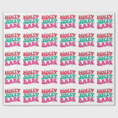 Kerstmis Holly Jolly Babe Modern Glitter Script Cadeaupapier (Vlak)