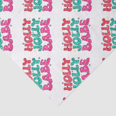 Kerstmis Holly Jolly Babe Modern Glitter Script Tissuepapier (Detail)