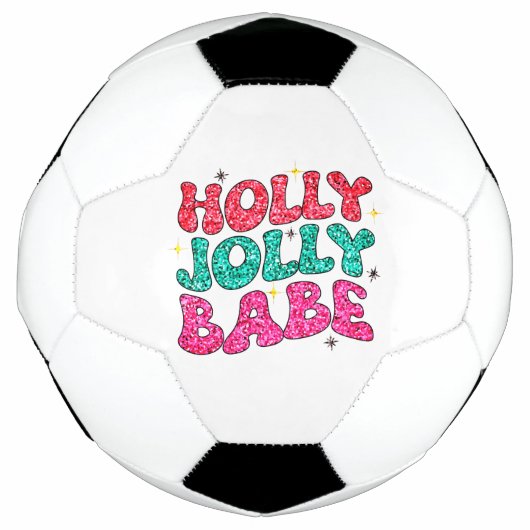 Kerstmis Holly Jolly Babe Modern Glitter Script Voetbal (Voorkant)