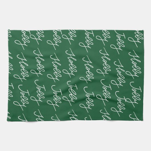 Kerstmis Holly Jolly thee Theedoek (Horizontaal)