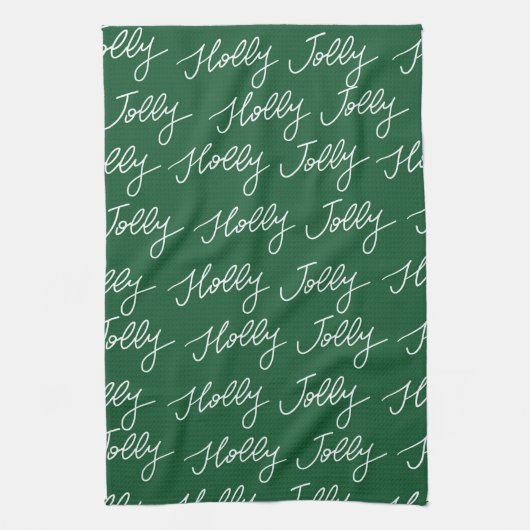 Kerstmis Holly Jolly thee Theedoek (Verticaal)