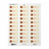 Kerstmis Holly Monogram D Etiket (Full Sheet)