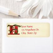 Kerstmis Holly Monogram H Etiket (Insitu)