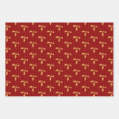 Kerstmis Holly op Rood, Zwart en Wit Inpakpapier Vel (Voorkant)