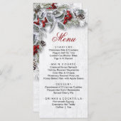 Kerstmis Holly Pine Kerstmis Vakantie Diner Menu (Voorkant / Achterkant)