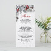 Kerstmis Holly Pine Kerstmis Vakantie Diner Menu (Staand voorkant)