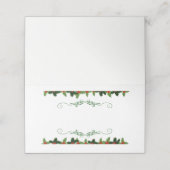 Kerstmis Holly Place Card (Buitenkant ongevouwen)