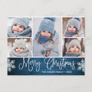 Kerstmis Holly Rustiek 5 FOTO Groet Vakantie Po Briefkaart