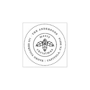 Kerstmis Holly verliest familienaam Retouradres Rubberstempel