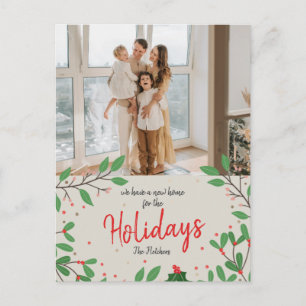 Kerstmis Holly We hebben Holiday Moving Foto gemaa Briefkaart