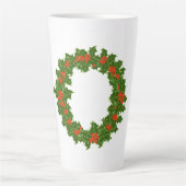 Kerstmis Holly Wreath Coffee Mok (Voorkant)