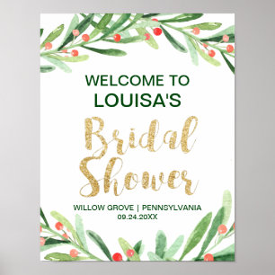 Kerstmis Holly Wreath Vrijgezellenfeest Welkom Poster